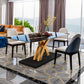 Glam Style Sintered Stone Table Rectangle Table with Metal Legs for Kitchen 63"L x 35.4"W x 29.5"H Without Chairs Clearhalo 'Dining Tables & Seating' 'Dining Tables' 'dining_table' 'furn' 'furn_dining_table' 'Furniture' 'Kitchen & Dining Furniture' 6304562