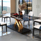 Glam Style Sintered Stone Table Rectangle Table with Metal Legs for Kitchen Clearhalo 'Dining Tables & Seating' 'Dining Tables' 'dining_table' 'furn' 'furn_dining_table' 'Furniture' 'Kitchen & Dining Furniture' 6304563