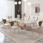 Mesa de comedor Glam de piedra sinterizada, mesa rectangular para cocina
