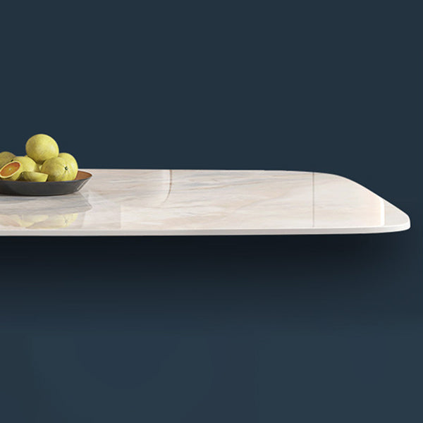 Mesa de comedor Glam de piedra sinterizada, mesa rectangular para cocina