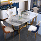 Glam Style Dining Sintered Stone Table Dining Rectangle Table for Kitchen Gray 55.1"L x 31.5"W x 29.5"H Without Chairs Clearhalo 'Dining Tables & Seating' 'Dining Tables' 'dining_table' 'furn' 'furn_dining_table' 'Furniture' 'Kitchen & Dining Furniture' 6304634