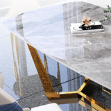 Glam Style Dining Sintered Stone Table Dining Rectangle Table for Kitchen Clearhalo 'Dining Tables & Seating' 'Dining Tables' 'dining_table' 'furn' 'furn_dining_table' 'Furniture' 'Kitchen & Dining Furniture' 6304642