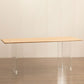 Mesa de comedor rectangular con pedestal doble, mesa de madera moderna para cocina