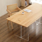 Mesa de comedor rectangular con pedestal doble, mesa de madera moderna para cocina