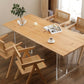 Mesa de comedor rectangular con pedestal doble, mesa de madera moderna para cocina