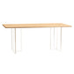 Mesa de comedor rectangular con pedestal doble, mesa de madera moderna para cocina