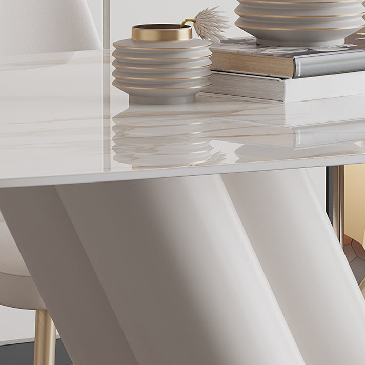 Modern Style Dining Rectangle Table Dining Stone Table for Kitchen Clearhalo 'Dining Tables & Seating' 'Dining Tables' 'dining_table' 'furn' 'furn_dining_table' 'Furniture' 'Kitchen & Dining Furniture' 6304674