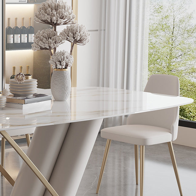 Modern Style Dining Rectangle Table Dining Stone Table for Kitchen Clearhalo 'Dining Tables & Seating' 'Dining Tables' 'dining_table' 'furn' 'furn_dining_table' 'Furniture' 'Kitchen & Dining Furniture' 6304675