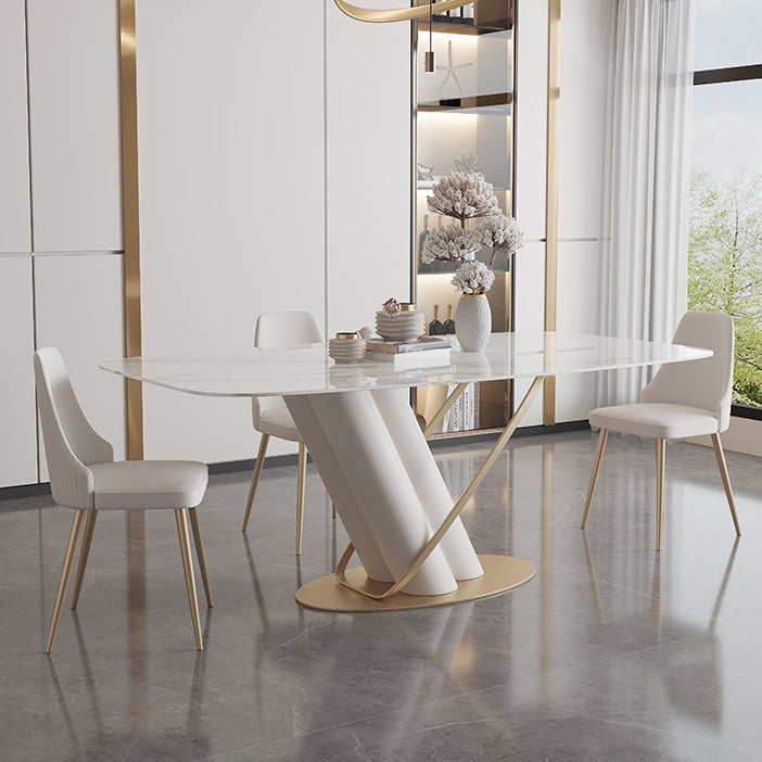 Modern Style Dining Rectangle Table Dining Stone Table for Kitchen Clearhalo 'Dining Tables & Seating' 'Dining Tables' 'dining_table' 'furn' 'furn_dining_table' 'Furniture' 'Kitchen & Dining Furniture' 6304682