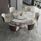 Modern Style Dining Round Table Dining Stone Table for Home Use 63"L x 63"W x 29.5"H Without Chairs Clearhalo 'Dining Tables & Seating' 'Dining Tables' 'dining_table' 'furn' 'furn_dining_table' 'Furniture' 'Kitchen & Dining Furniture' 6304688