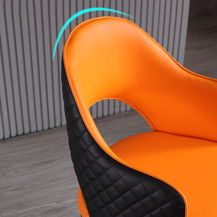 Silla de comedor de cuero para comedor de espalda abierta de espalda para el hogar para el hogar