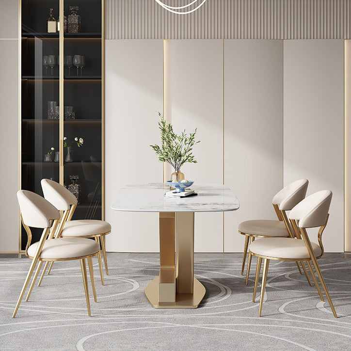 Glam Upholstered Dining Chairs Faux Leather Kitchen Dining Chair Clearhalo 'Dining Chairs' 'Dining Tables & Seating' 'dining_chair' 'furn' 'furn_dining_chair' 'Furniture' 'Kitchen & Dining Furniture' 6304712