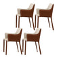 Upholstered Arm Chair Indoor Modern Faux Leather Dining Arm Chair with Metal Frame White-Brown 4 Piece Set Clearhalo 'Dining Chairs' 'Dining Tables & Seating' 'dining_chair' 'furn' 'furn_dining_chair' 'Furniture' 'Kitchen & Dining Furniture' 6304756