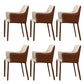 Upholstered Arm Chair Indoor Modern Faux Leather Dining Arm Chair with Metal Frame White-Brown 6 Piece Set Clearhalo 'Dining Chairs' 'Dining Tables & Seating' 'dining_chair' 'furn' 'furn_dining_chair' 'Furniture' 'Kitchen & Dining Furniture' 6304757