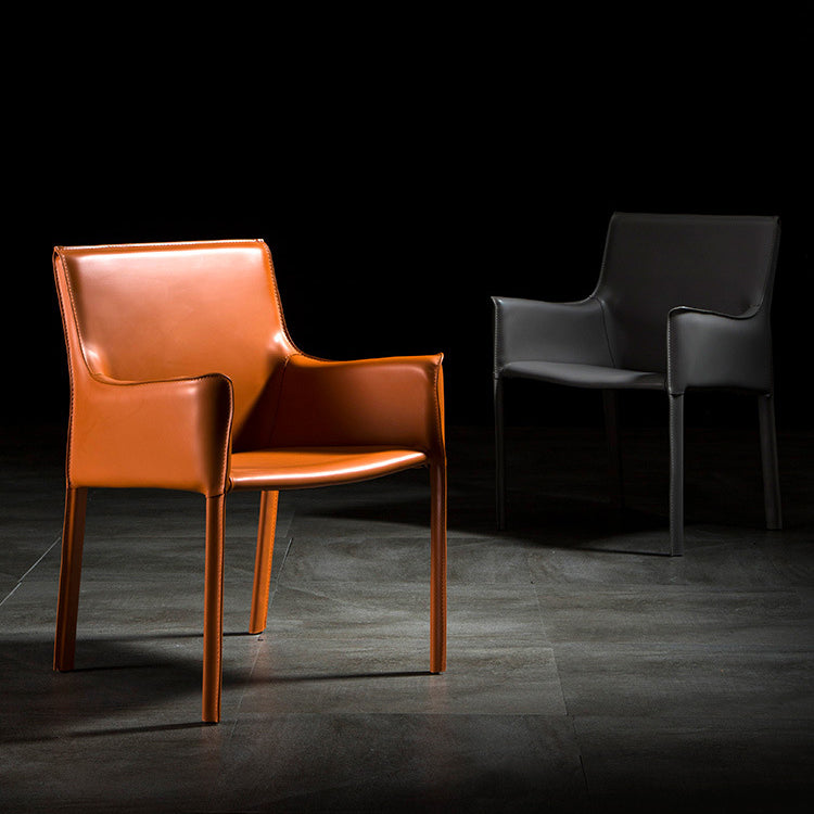 Upholstered Dining Chairs Faux Leather Kitchen Dining Arm Chair Clearhalo 'Dining Chairs' 'Dining Tables & Seating' 'dining_chair' 'furn' 'furn_dining_chair' 'Furniture' 'Kitchen & Dining Furniture' 6304776