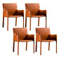 Upholstered Dining Chairs Faux Leather Kitchen Dining Arm Chair Orange 4 Piece Set Clearhalo 'Dining Chairs' 'Dining Tables & Seating' 'dining_chair' 'furn' 'furn_dining_chair' 'Furniture' 'Kitchen & Dining Furniture' 6304779