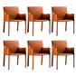 Upholstered Dining Chairs Faux Leather Kitchen Dining Arm Chair Orange 6 Piece Set Clearhalo 'Dining Chairs' 'Dining Tables & Seating' 'dining_chair' 'furn' 'furn_dining_chair' 'Furniture' 'Kitchen & Dining Furniture' 6304781