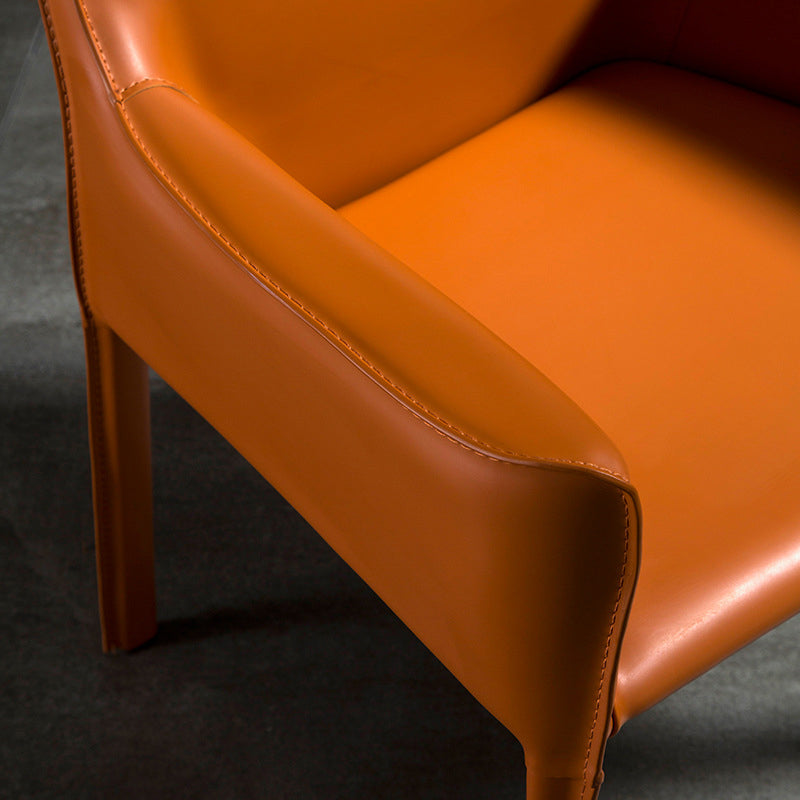 Upholstered Dining Chairs Faux Leather Kitchen Dining Arm Chair Clearhalo 'Dining Chairs' 'Dining Tables & Seating' 'dining_chair' 'furn' 'furn_dining_chair' 'Furniture' 'Kitchen & Dining Furniture' 6304788