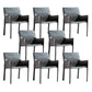 Upholstered Dining Chairs Faux Leather Kitchen Dining Arm Chair Grey 8 Piece Set Clearhalo 'Dining Chairs' 'Dining Tables & Seating' 'dining_chair' 'furn' 'furn_dining_chair' 'Furniture' 'Kitchen & Dining Furniture' 6304791