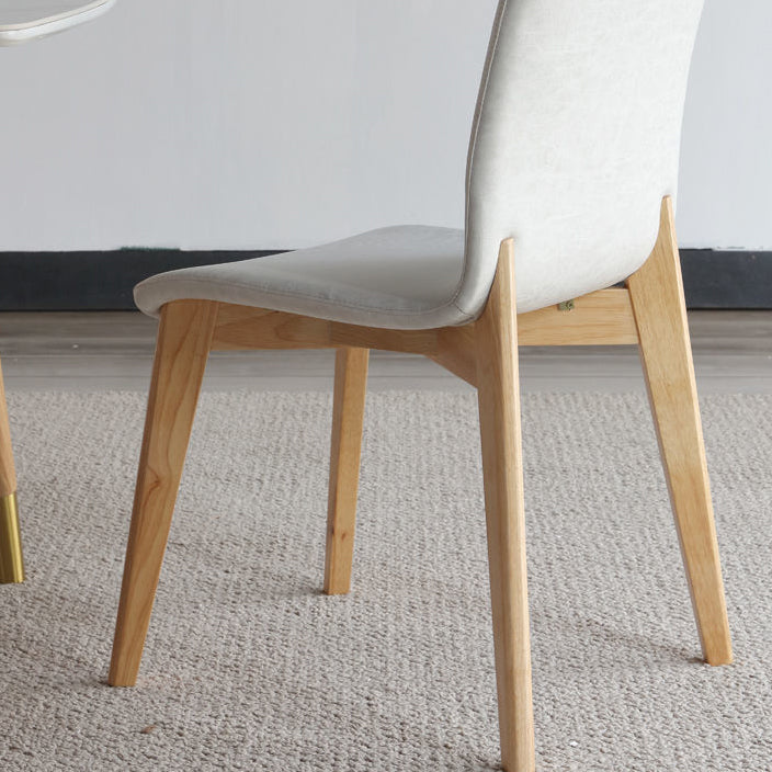 Contemporary Kitchen Dining Side Chair Wood Parsons Chair in White