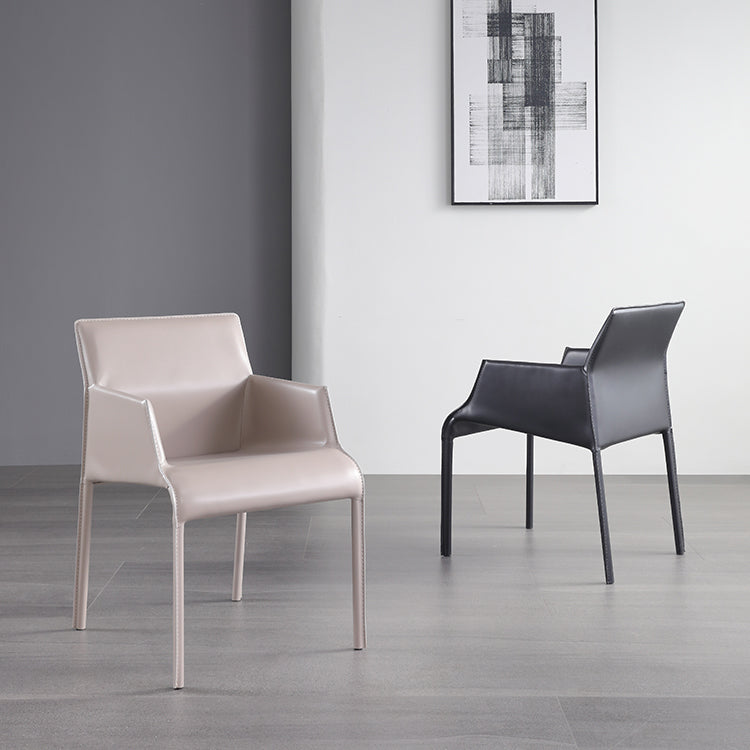 Moderne binnengestoffeerde tankstoel Faux lederen eetkamerstoel voor eetkamer