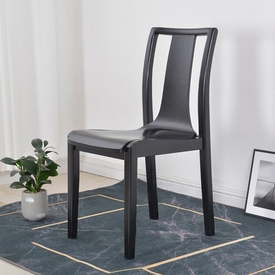 Contemporary Kitchen Dining Side Chair Wood Slat Back Side Chair in Black 1 Piece Clearhalo 'Dining Chairs' 'Dining Tables & Seating' 'dining_chair' 'furn' 'furn_dining_chair' 'Furniture' 'Kitchen & Dining Furniture' 6304830