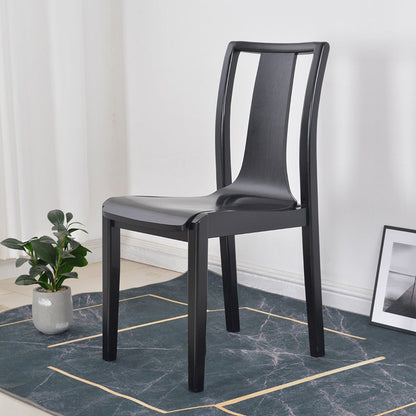 Contemporary Kitchen Dining Side Chair Wood Slat Back Side Chair in Black 1 Piece Clearhalo 'Dining Chairs' 'Dining Tables & Seating' 'dining_chair' 'furn' 'furn_dining_chair' 'Furniture' 'Kitchen & Dining Furniture' 6304830