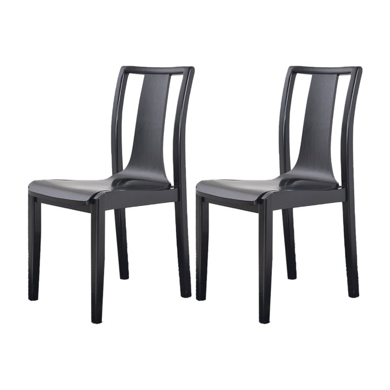 Contemporary Kitchen Dining Side Chair Wood Slat Back Side Chair in Black 2 Piece Set Clearhalo 'Dining Chairs' 'Dining Tables & Seating' 'dining_chair' 'furn' 'furn_dining_chair' 'Furniture' 'Kitchen & Dining Furniture' 6304831