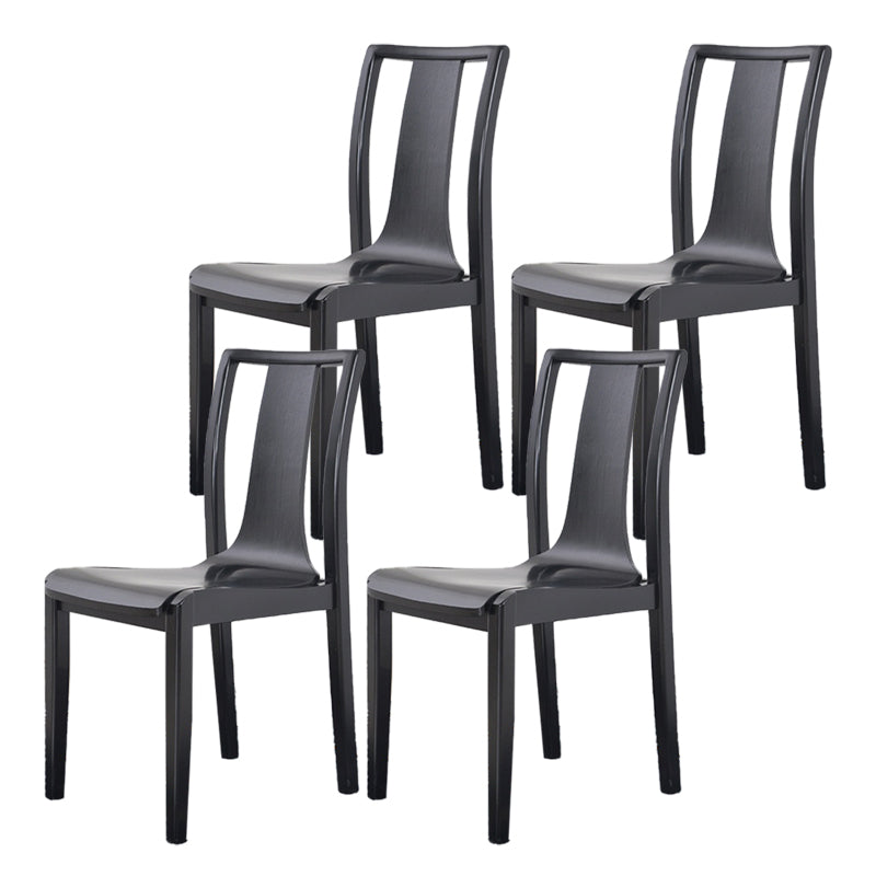 Contemporary Kitchen Dining Side Chair Wood Slat Back Side Chair in Black 4 Piece Set Clearhalo 'Dining Chairs' 'Dining Tables & Seating' 'dining_chair' 'furn' 'furn_dining_chair' 'Furniture' 'Kitchen & Dining Furniture' 6304832