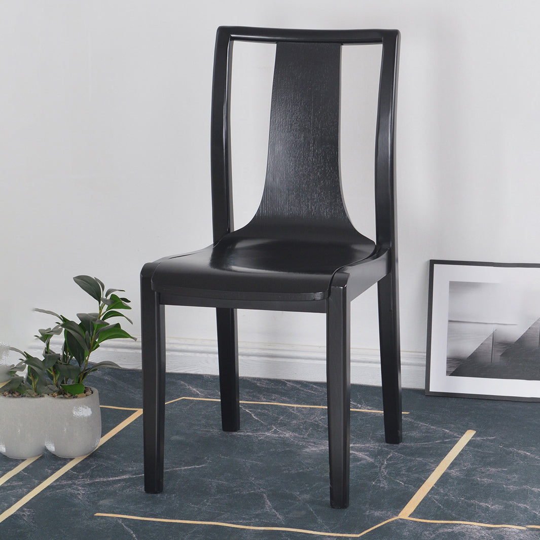 Contemporary Kitchen Dining Side Chair Wood Slat Back Side Chair in Black Clearhalo 'Dining Chairs' 'Dining Tables & Seating' 'dining_chair' 'furn' 'furn_dining_chair' 'Furniture' 'Kitchen & Dining Furniture' 6304833
