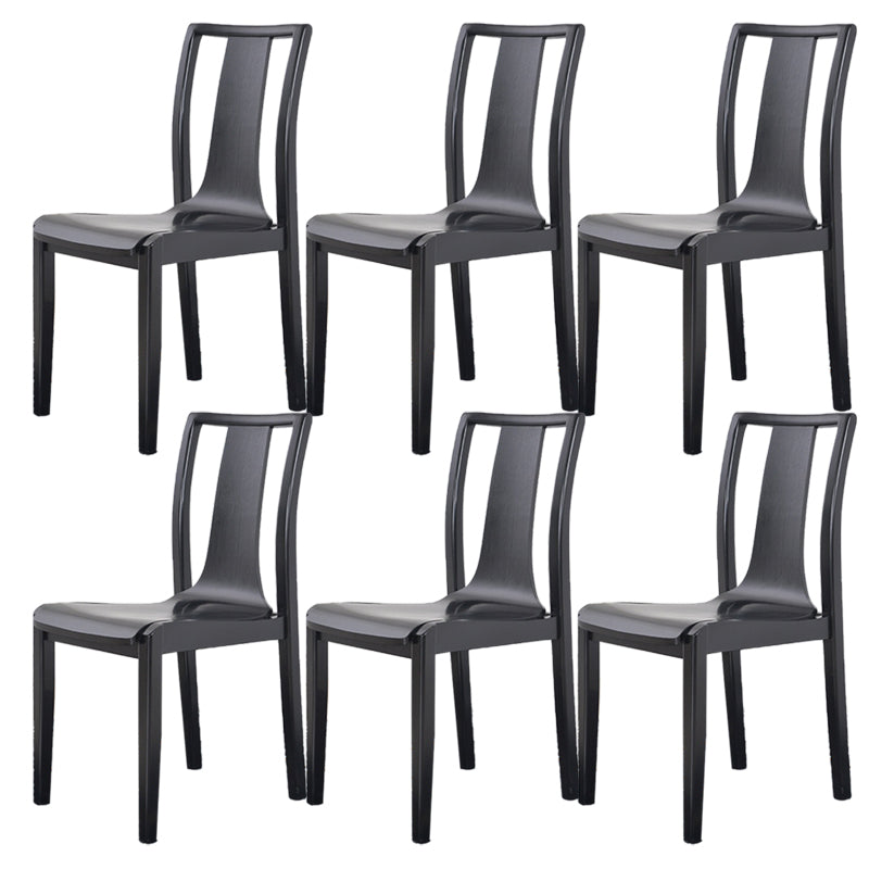 Contemporary Kitchen Dining Side Chair Wood Slat Back Side Chair in Black 6 Piece Set Clearhalo 'Dining Chairs' 'Dining Tables & Seating' 'dining_chair' 'furn' 'furn_dining_chair' 'Furniture' 'Kitchen & Dining Furniture' 6304834