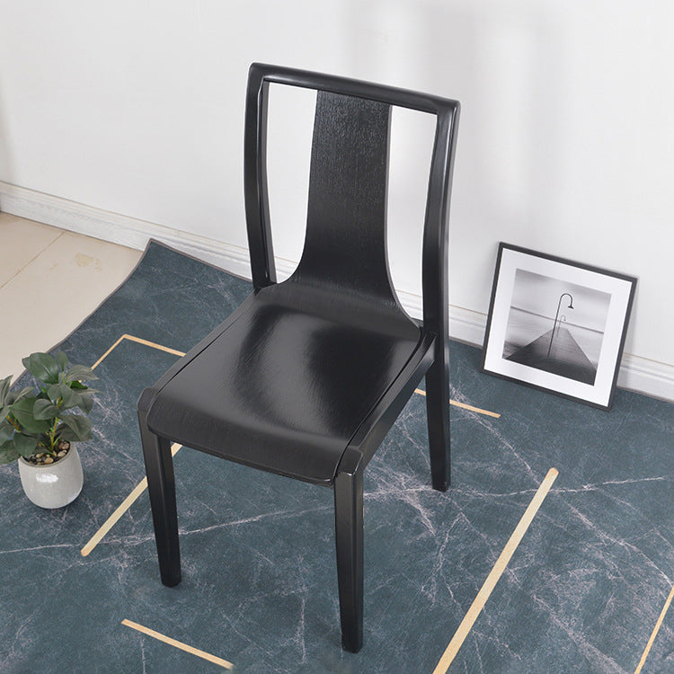 Contemporary Kitchen Dining Side Chair Wood Slat Back Side Chair in Black Clearhalo 'Dining Chairs' 'Dining Tables & Seating' 'dining_chair' 'furn' 'furn_dining_chair' 'Furniture' 'Kitchen & Dining Furniture' 6304835
