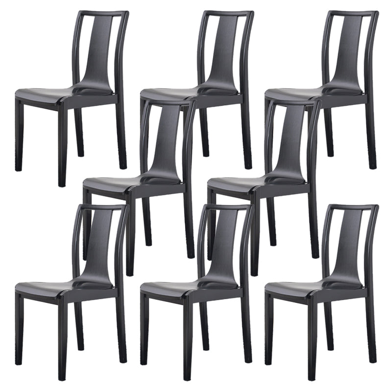Contemporary Kitchen Dining Side Chair Wood Slat Back Side Chair in Black 8 Piece Set Clearhalo 'Dining Chairs' 'Dining Tables & Seating' 'dining_chair' 'furn' 'furn_dining_chair' 'Furniture' 'Kitchen & Dining Furniture' 6304836