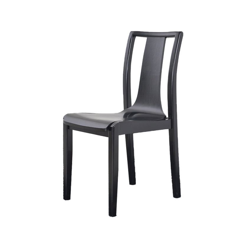 Contemporary Kitchen Dining Side Chair Wood Slat Back Side Chair in Black Clearhalo 'Dining Chairs' 'Dining Tables & Seating' 'dining_chair' 'furn' 'furn_dining_chair' 'Furniture' 'Kitchen & Dining Furniture' 6304838