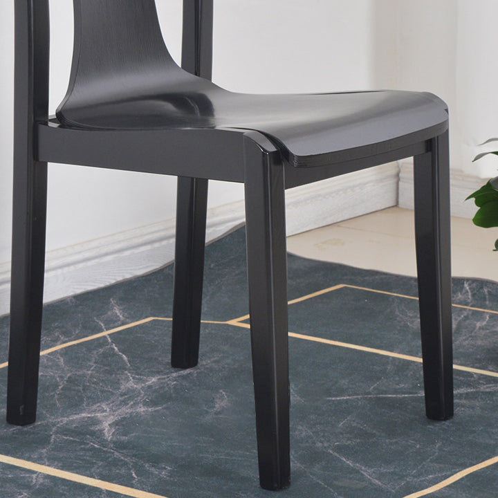 Contemporary Kitchen Dining Side Chair Wood Slat Back Side Chair in Black Clearhalo 'Dining Chairs' 'Dining Tables & Seating' 'dining_chair' 'furn' 'furn_dining_chair' 'Furniture' 'Kitchen & Dining Furniture' 6304840