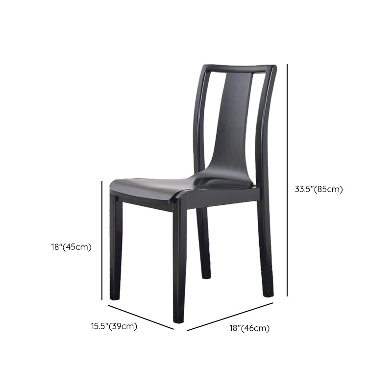 Contemporary Kitchen Dining Side Chair Wood Slat Back Side Chair in Black Clearhalo 'Dining Chairs' 'Dining Tables & Seating' 'dining_chair' 'furn' 'furn_dining_chair' 'Furniture' 'Kitchen & Dining Furniture' 6304841