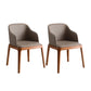 Contemporary Dining Arm Chair Faux Leather Dining Chair with Solid Wood Legs