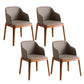 Contemporary Dining Arm Chair Faux Leather Dining Chair with Solid Wood Legs