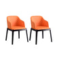 Contemporary Dining Arm Chair Faux Leather Dining Chair with Solid Wood Legs