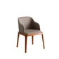 Contemporary Dining Arm Chair Faux Leather Dining Chair with Solid Wood Legs