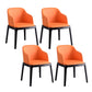 Contemporary Dining Arm Chair Faux Leather Dining Chair with Solid Wood Legs