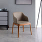 Contemporary Dining Arm Chair Faux Leather Dining Chair with Solid Wood Legs