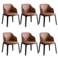 Contemporary Dining Arm Chair Faux Leather Dining Chair with Solid Wood Legs