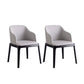 Contemporary Dining Arm Chair Faux Leather Dining Chair with Solid Wood Legs