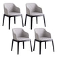 Contemporary Dining Arm Chair Faux Leather Dining Chair with Solid Wood Legs