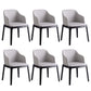 Contemporary Dining Arm Chair Faux Leather Dining Chair with Solid Wood Legs