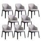 Contemporary Dining Arm Chair Faux Leather Dining Chair with Solid Wood Legs