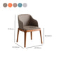 Contemporary Dining Arm Chair Faux Leather Dining Chair with Solid Wood Legs