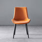 Industrial Dining Faux Leather Chair Indoor Black Metal Legs Dining Chair