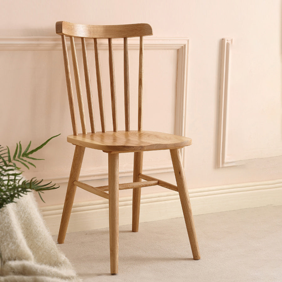 Contemporary Slat Back Stacking Chair Solid Wood Side Chair for Home